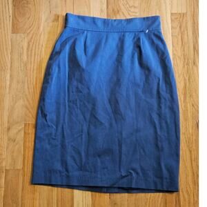 Elie Tahari Blue Cotton Blend Pencil Skirt Size 6 ~Classic Retro Designer Office